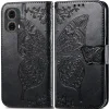 Wigento Für Motorola Moto G85 Kunstleder Schmetterling Wallet Hülle Schwarz Sale