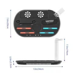 Für Nintendo Switch 2 RGB Licht Ladestation mit Kühlung Ablage Schwarz ^ Wigento Best