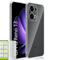 Wigento Für Oppo Reno 13 5G Silikon TPU Handy Hülle Transparent + H9 Hart Glas