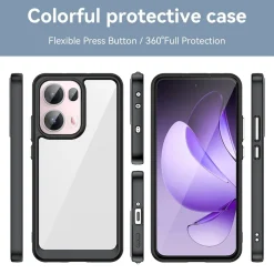 Wigento Für Oppo Reno 13 Pro 5G Colorful Series TPU Acryl Hybrid Hülle Schwarz Discount