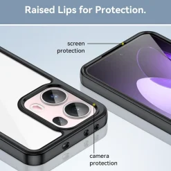 Wigento Für Oppo Reno 13 Pro 5G Colorful Series TPU Acryl Hybrid Hülle Schwarz Discount