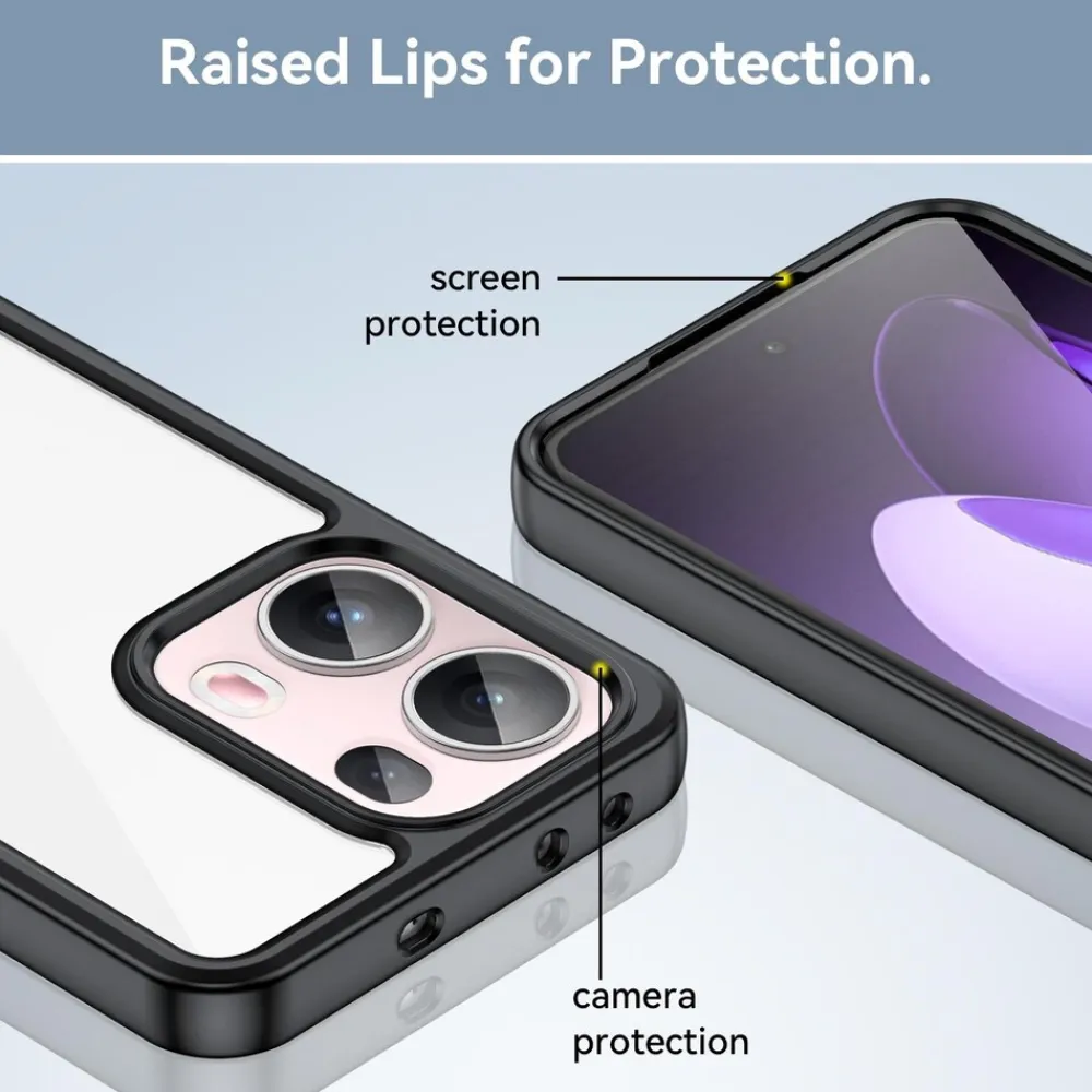 Wigento Für Oppo Reno 13 Pro 5G Colorful Series TPU Acryl Hybrid Hülle Schwarz Discount