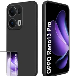 Wigento Für Oppo Reno 13 Pro 5G TPU Silikon Hülle Schwarz + 4D Curved Glas Discount