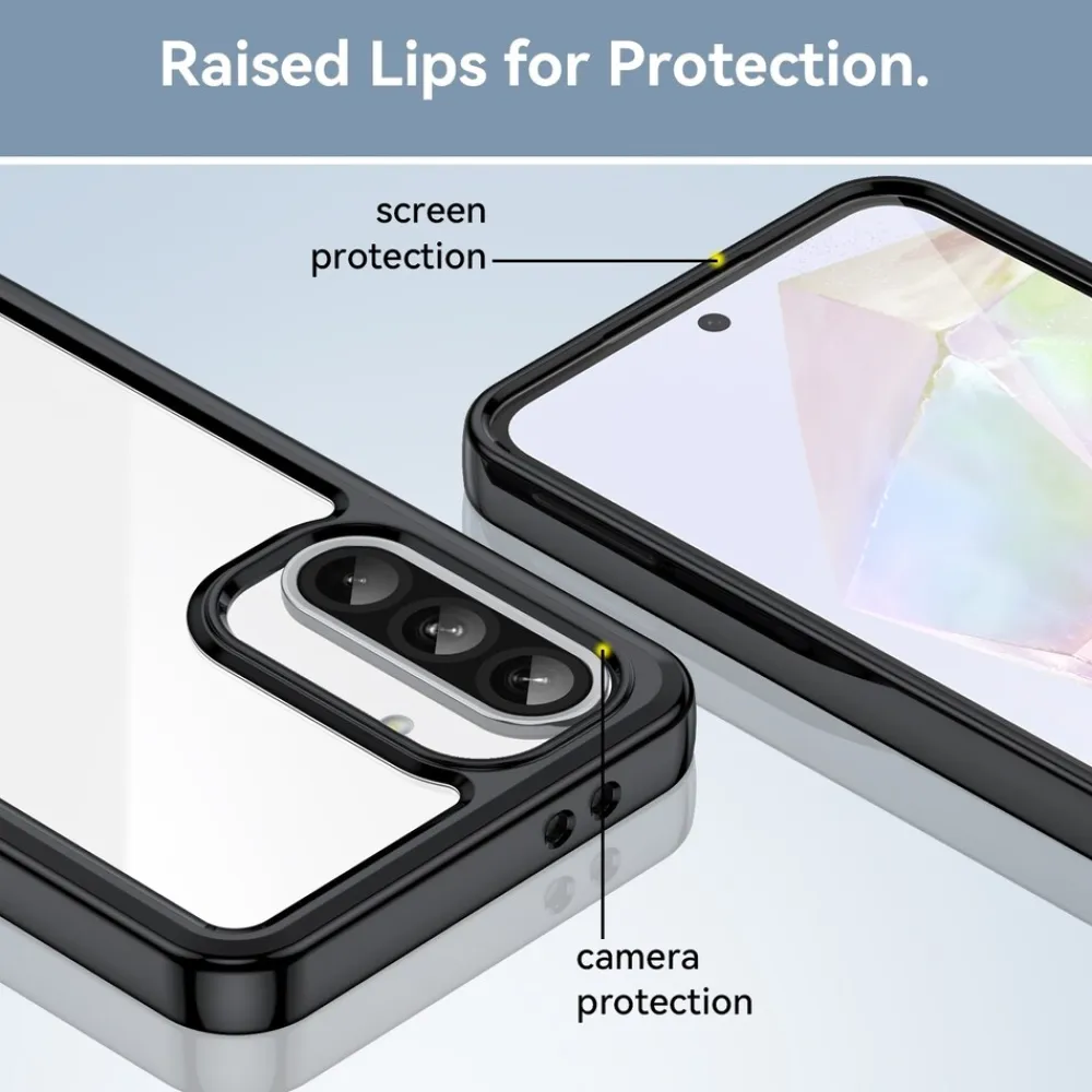 Wigento Für Samsung Galaxy A56 / A36 Colorful Series TPU Acryl Hülle Schwarz Outlet