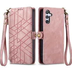 Wigento Für Samsung Galaxy A56 / A36 Kunstleder Zipper Book Wallet Tasche Rosa Discount