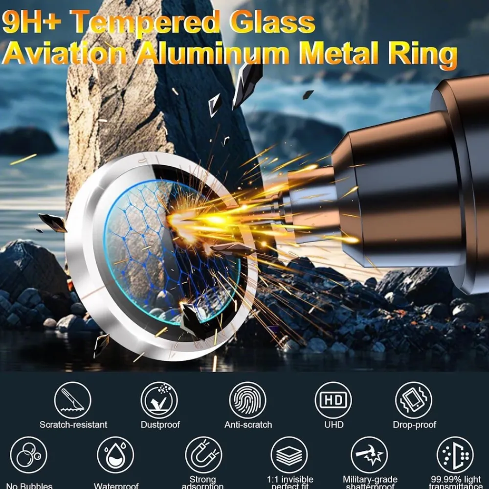 Wigento Für Samsung Galaxy S25 Edge 5G Aluminium Ring + 9H Hart Glas Silber New
