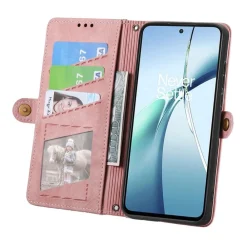 Wigento Für Samsung Galaxy S25 Edge 5G Kunstleder Zipper Wallet Tasche Rosa Best