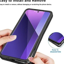 Wigento Für Samsung Galaxy S25 Full Cover 360 Acrylic Hybrid TPU Hülle Schwarz Hot