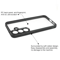 Wigento Für Samsung Galaxy S25 Plus Frosted TPU + Transparent Hülle Schwarz Hot