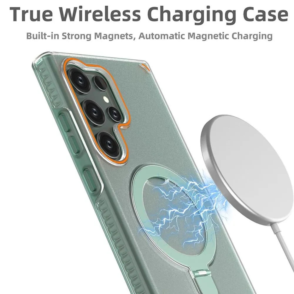 Wigento Für Samsung Galaxy S25 Ultra 5G MagSafe Ringhalter Hülle Schwarz