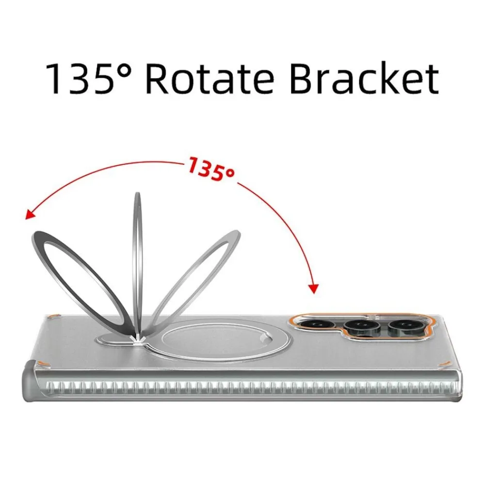 Wigento Für Samsung Galaxy S25 Ultra 5G MagSafe Ringhalter Hülle Schwarz