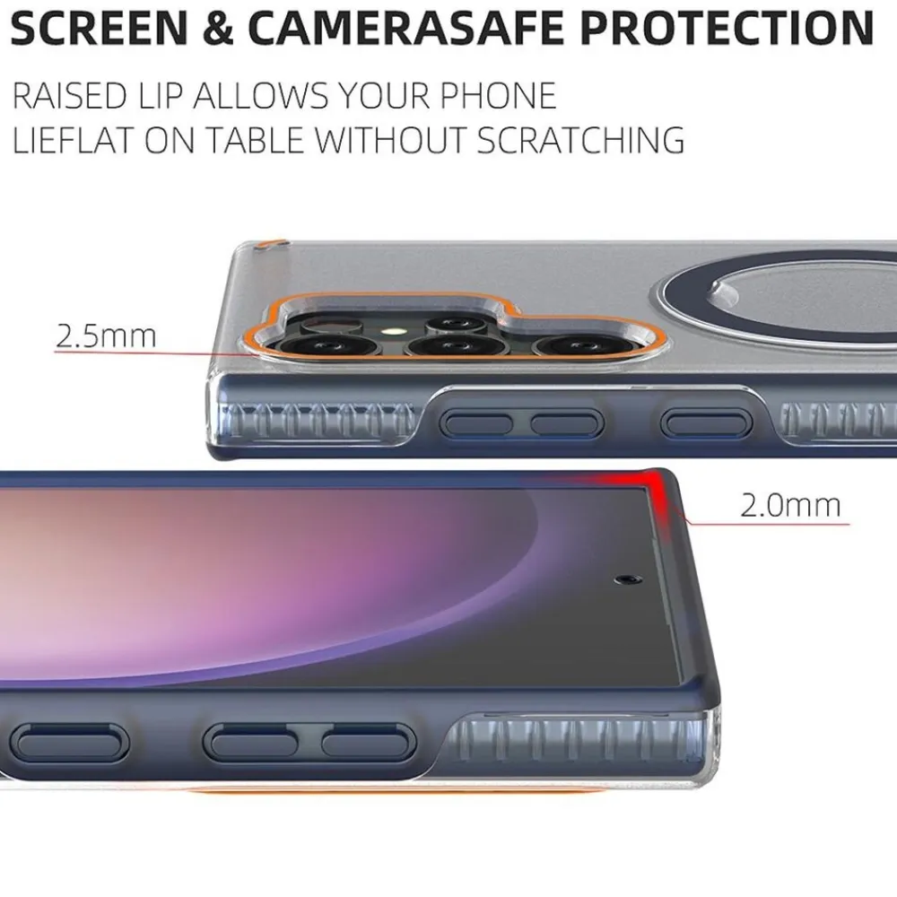 Wigento Für Samsung Galaxy S25 Ultra 5G MagSafe Ringhalter Hülle Schwarz