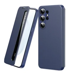 Wigento Für Samsung Galaxy S26 Ultra 5G Smart View Kunstleder Hülle Blau Hot