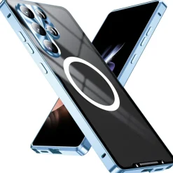 Wigento Für Samsung Galaxy S25 Ultra Magnetische Magsafe Metall Hülle Blau Outlet