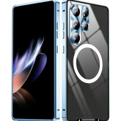 Wigento Für Samsung Galaxy S25 Ultra Magnetische Magsafe Metall Hülle Blau Outlet
