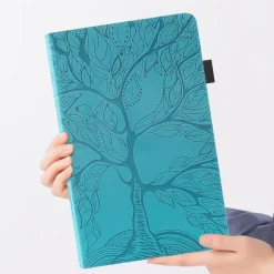 Für Samsung Galaxy Tab S11 aufstellbare Baum Kunstleder Tasche Blau ^ Wigento Online