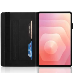 Wigento Für Samsung Galaxy Tab S11 aufstellbare Baum Kunstleder Tasche Schwarz New