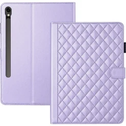 Wigento Für Samsung Galaxy Tab S10 FE Plus Rhombus Kunstleder Hülle Lila Sale