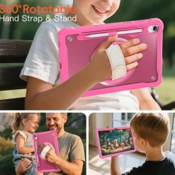 Wigento Für Samsung Galaxy Tab S11 360 Grad Rotation Heavy Hybrid Hülle Rosa Online