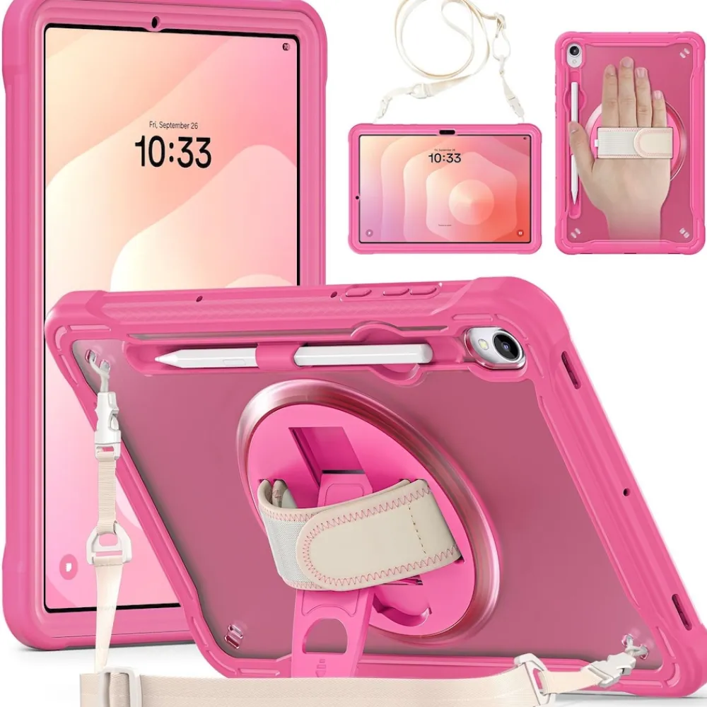 Wigento Für Samsung Galaxy Tab S11 360 Grad Rotation Heavy Hybrid Hülle Rosa Online
