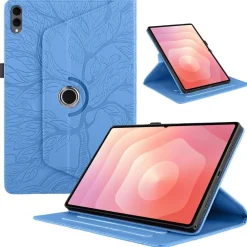 Für Samsung Galaxy Tab S11 Ultra 360 Grad Baum Kunstleder Tasche Blau ^ Wigento Clearance