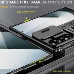 Wigento Für Samsung Galaxy Z Fold7 5G Armor Kamera TPU PC Ring Hülle Schwarz Online