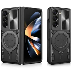 Wigento Für Samsung Galaxy Z Fold7 5G Sliding Kamera TPU PC Ring Hülle Schwarz Online