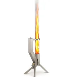Feuerrohr aus Edelstahl in Silber für Outdoor-Bereiche ^ Gardenflare Outlet