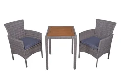 Garden Pleasure Balkonset DAKOTA 3-teilig - versch. Farben hellgrau Outlet