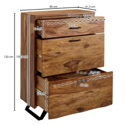Finebuy Garderoben Set Holz Massiv Wandgarderobe Kommode Flurgarderobe Spiegel Hot