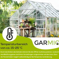 ® Automatischer Fensteröffner für Gewächshaus Zuchthaus Tomatenhaus Treibhaus Aufzucht Pflanzenhaus, Hubkraft 7 kg ^ GARMIO Best