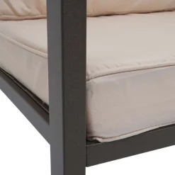 MCW Garnitur -L64, Gartenlounge Gartengarnitur Lounge-Set Sitzgruppe Sofa, Metall ~ Polster creme-weiß Clearance