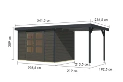 Gartenhaus Hollywood in versch. Größen und Farben, opt. mit Anbaudach ^ Karibu Holztechnik Hot
