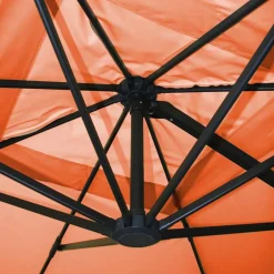 Gastronomie-Ampelschirm -A96, Sonnenschirm, 3x4m (Ø5m) Polyester/Alu 26kg ~ Flap, terracotta ohne Ständer, drehbar ^ MCW Online