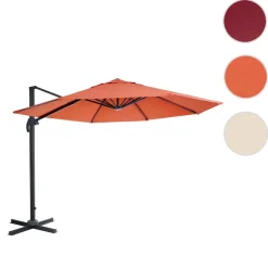 Gastronomie-Ampelschirm -A96, Sonnenschirm, rund Ø 3m Polyester Alu/Stahl 23kg ~ terracotta ohne Ständer, drehbar ^ MCW Clearance