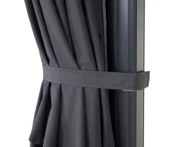 Gastronomie-Ampelschirm -A96, 3x4m (Ø5m) Polyester Alu/Stahl 26kg ~ anthrazit mit Ständer ^ MCW New