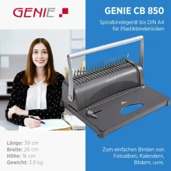CB850 Bindegerät Bindemaschine Spiralbindegerät Stanzgerät Binder A4 Buch ^ Genie Sale