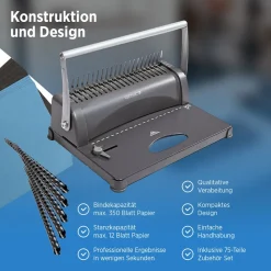 CB850 Bindegerät Bindemaschine Spiralbindegerät Stanzgerät Binder A4 Buch ^ Genie Sale