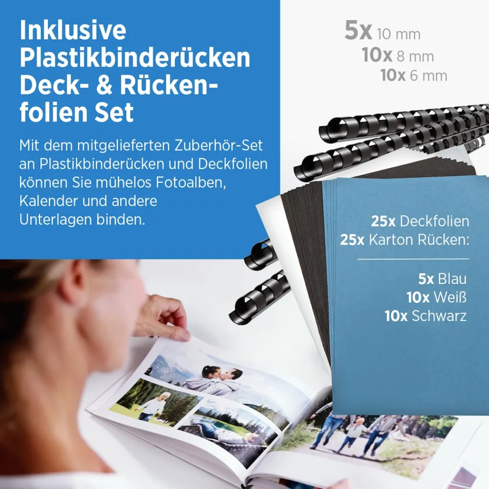 CB850 Bindegerät Bindemaschine Spiralbindegerät Stanzgerät Binder A4 Buch ^ Genie Sale