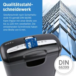 240S Aktenvernichter 6 Blatt Streifenschnitt Sicherheitsstufe P2 mit Kredikarten ^ Genie Online