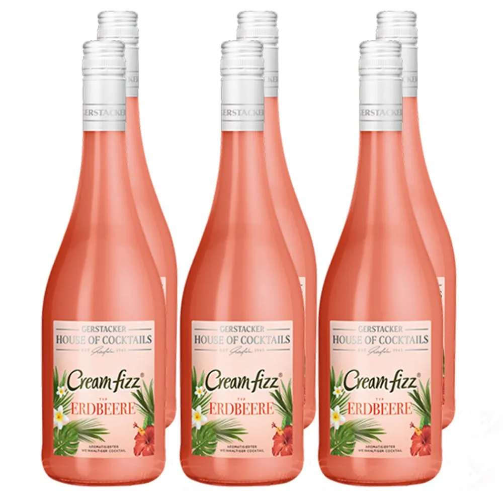 Gerstacker Cream Fizz Erdbeer 5,0 % vol 6 x 0,75 Liter ^ Gerstacker Weinkellerei Clearance
