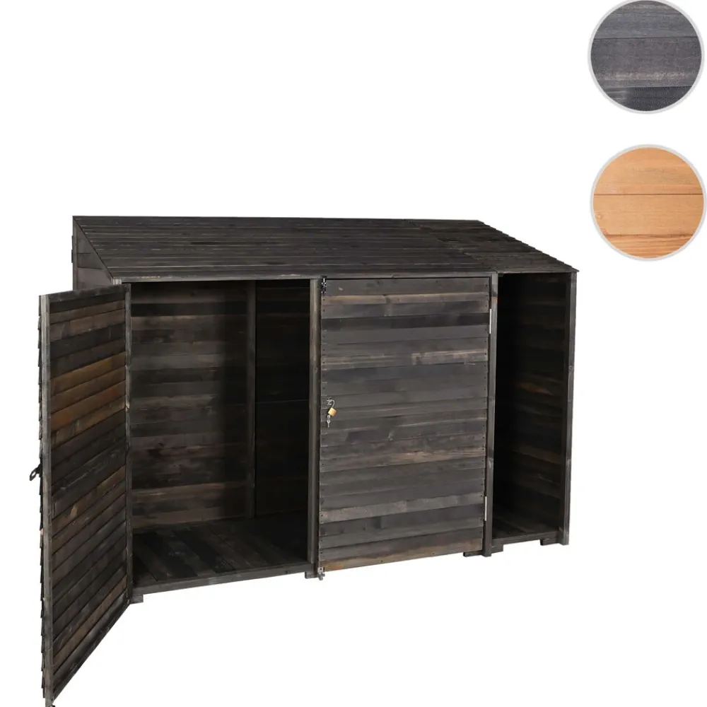 MCW Geräteschuppen -J75, Geräteschrank Gerätehaus, Holz gebeizt MVG-zertifiziert, 180x250x93cm ~ anthrazit-grau Sale