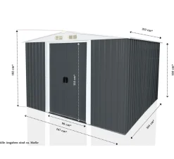 Aileenstore Geräteschuppen mit Doppelschiebetür und Belüftung aus Metall Gerätehaus SAFE XXL New