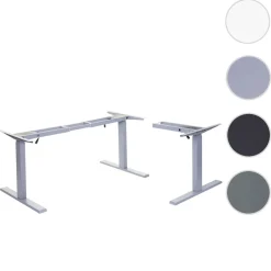 MCW Gestell -D40, variables Tischgestell für Eck-Schreibtisch, elektrisch höhenverstellbar Memory 45kg ~ grau Clearance