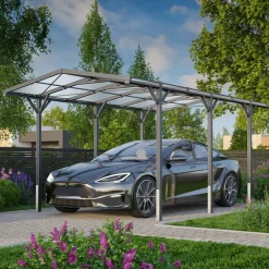 GFP Garten- & Freizeitprofi GFP Carport 2,85x5,05m Auto Unterstand Aluminium Anthrazit Discount