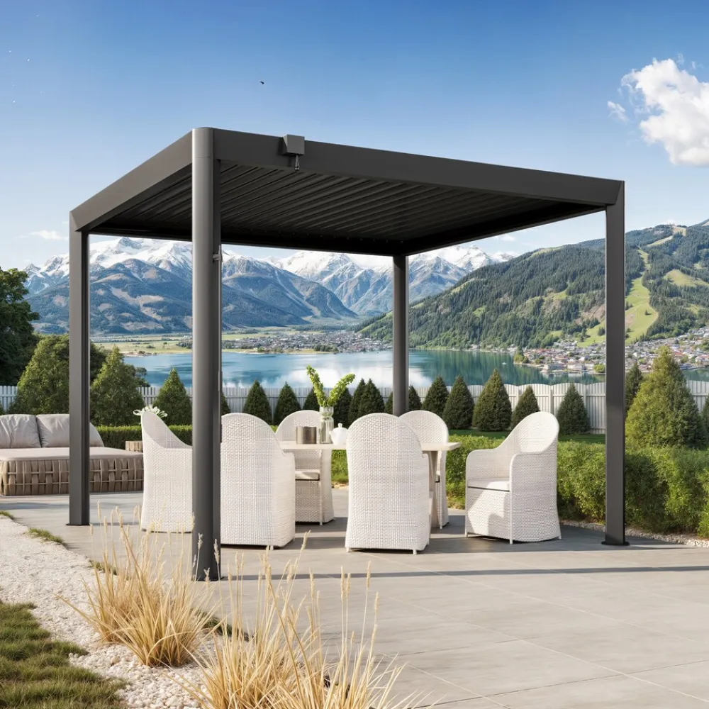 GFP Garten- & Freizeitprofi GFP Pergola Luma Premium Aluminium-Terrassenüberdachung mit Stahl-Lamellendach New