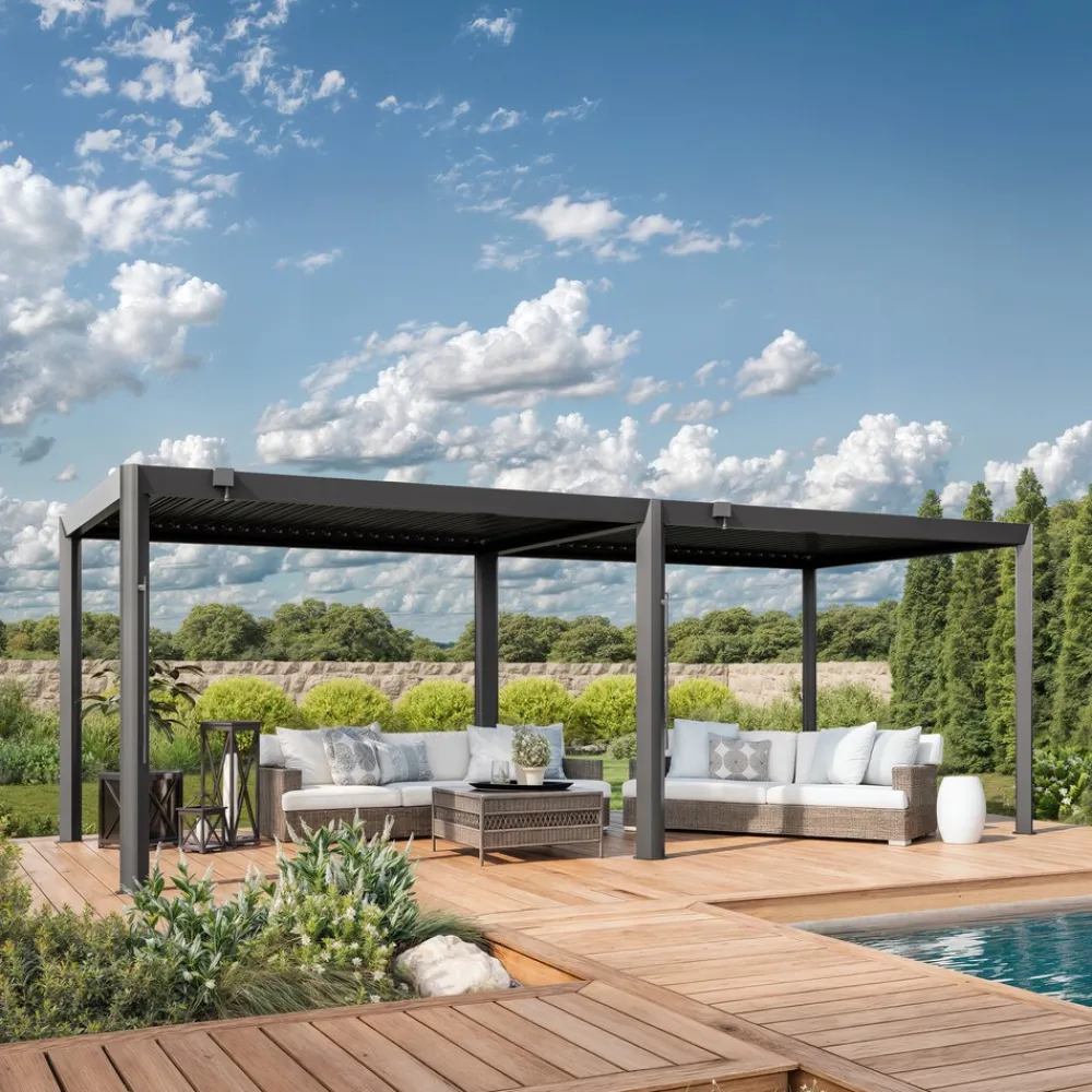 GFP Garten- & Freizeitprofi GFP Pergola Luma Premium Aluminium-Terrassenüberdachung mit Stahl-Lamellendach New