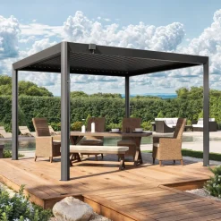 GFP Garten- & Freizeitprofi GFP Pergola Luma Premium Aluminium-Terrassenüberdachung mit Stahl-Lamellendach New