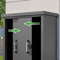 GFP Primeyard Geräteschrank LEON aus Metall Gartenschrank inkl. Boden, anthrazit ^ GFP Garten- & Freizeitprofi Outlet