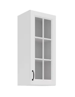 Küchen-Preisbombe Glashängeschrank 40 cm Stilo Weiß Küchenzeile Küchenblock Landhaus Höhe 90 cm Outlet